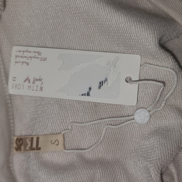 Spell Sample Sloppy Joe New w/ tag Sweater Blue Swallow Inn S Designs cream OOAK - Picture 5 of 10